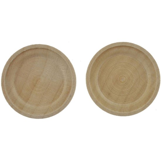 Juego de 2 platos de madera ø 3 cm Mundo Pesebres