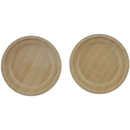 Juego de 2 platos de madera ø 3 cm Mundo Pesebres
