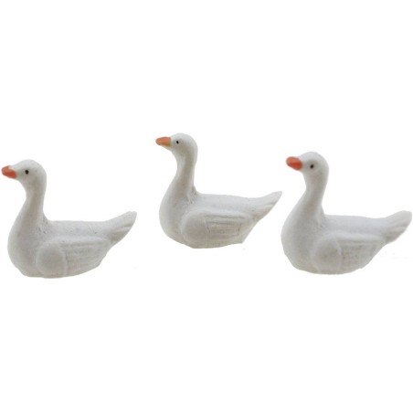 Juego de 3 cisnes de resina 2,2 cm Mundo Pesebre