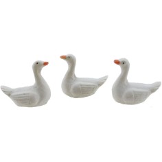 Set of 3 resin swans 2.2 cm 2