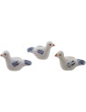 Conjunto de 3 palomas de resina de 2,5 cm animales para belén.