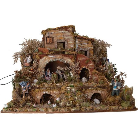 Presepe Completo Con Movimenti Cm 80x50x60 H