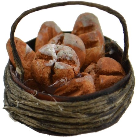 Cesta con pan ø 2,5 cm Mundo Pesebre