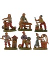 Conjunto de 6 artesanos para belén de 4 cm