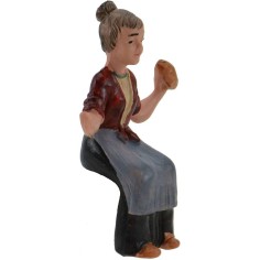 Seated woman with bread 7 cm 2