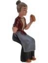 Seated woman with bread 7 cm
