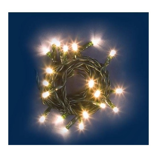 40 luces LED de color blanco cálido para belén 220V.