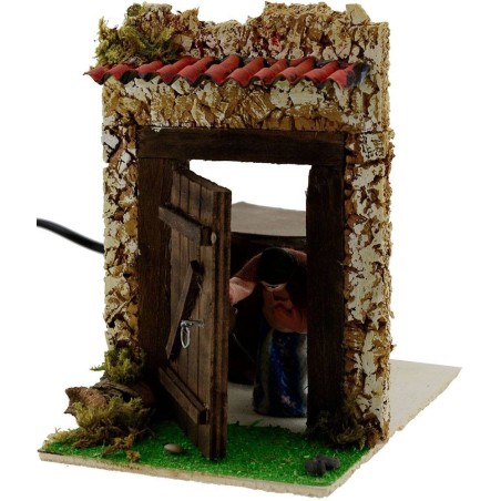 Donna 8 cm che apre la porta in movimento cm 17x11x13 h. Mondo