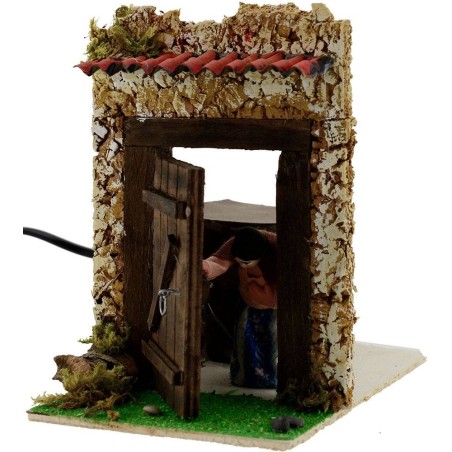 Donna 8 cm che apre la porta in movimento cm 17x11x13 h. Mondo