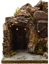 Nacimiento con cueva y luces cm 25x20x25 h.