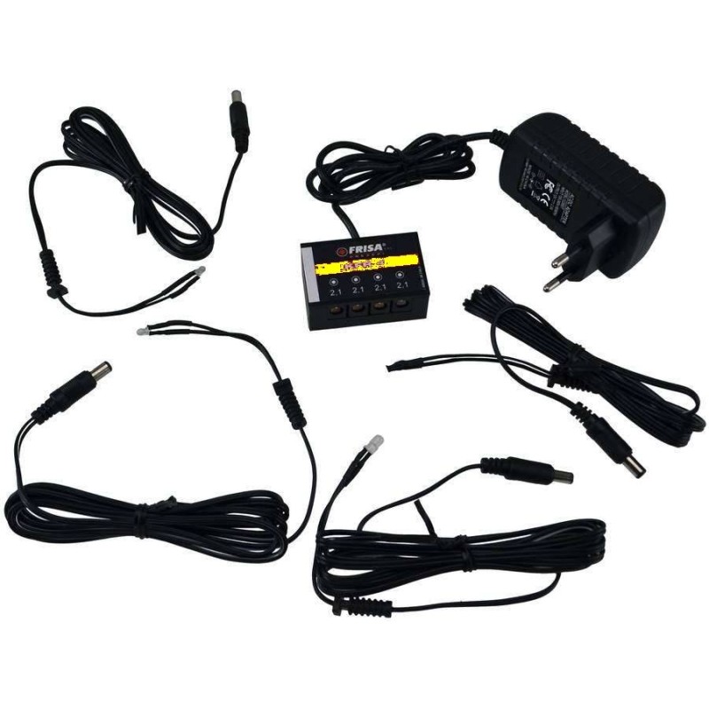 Kit 4 yellow flickering LED burners with power supply