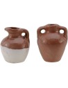 Set of 2 glazed amphoras for nativity scene 2.5 cm h.