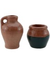 Set of 2 glazed amphoras cm 2.5 h. 