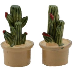 Coloca 2 macetas con plantas de 3,2 cm de altura. Mundo Pesebres.