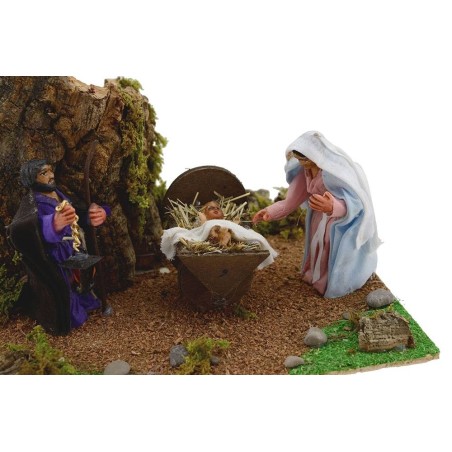 Natividad de 8 cm en movimiento de 20x18x12 cm h. Mondo Presepi