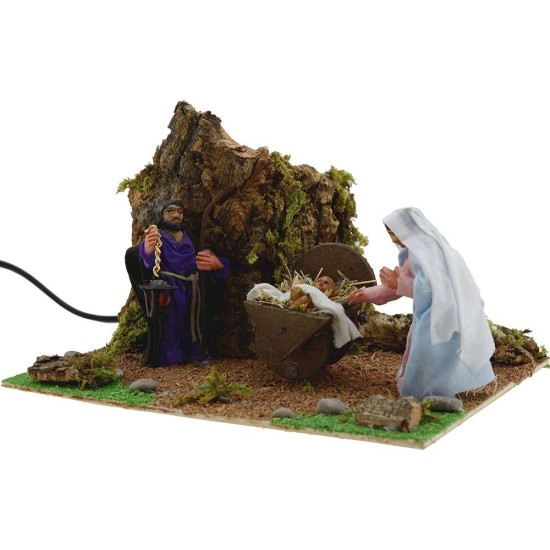 Nativity cm 8 in movement cm 20x18x12 h.