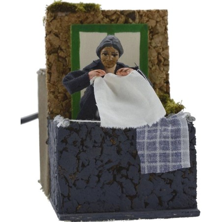 Woman 10 cm at the balcony moving nativity scene