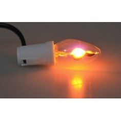 Portalámparas con cable y luz efecto fuego E12 para pesebre Mondo 2