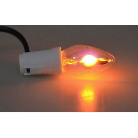 Portalampada con cavo e luce effetto fuoco E12 per presepe