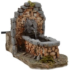 Fontana per presepe in resina funzionante cm 16x8x11 h. Mondo