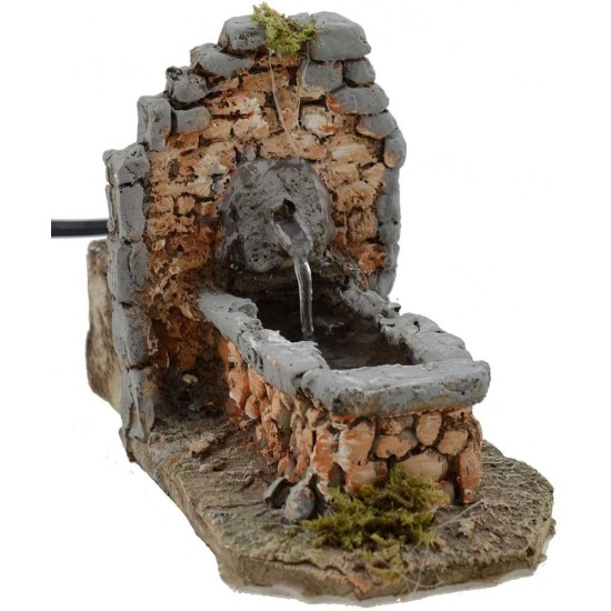 Fontana per presepe in resina funzionante cm 16x8x11 h. Mondo