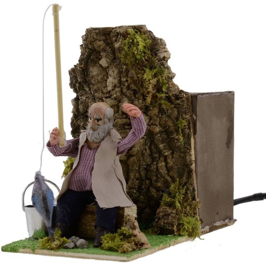 Fisherman 10 cm in movement for nativity scene