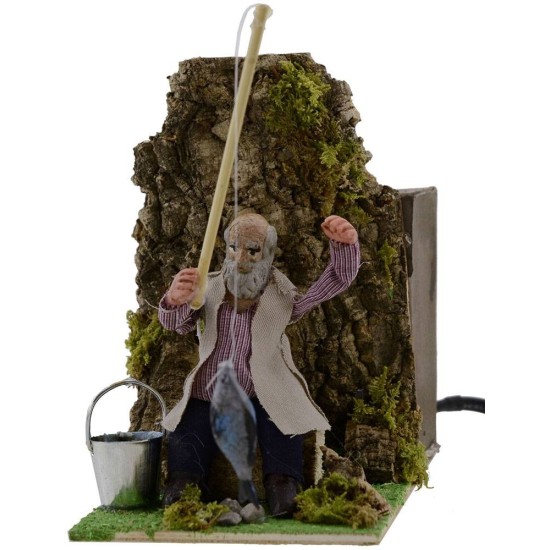 Fisherman 10 cm in movement for nativity scene