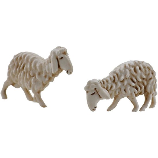 Juego de 2 estatuas y 2 ovejas para belén infantil 7 cm Landi