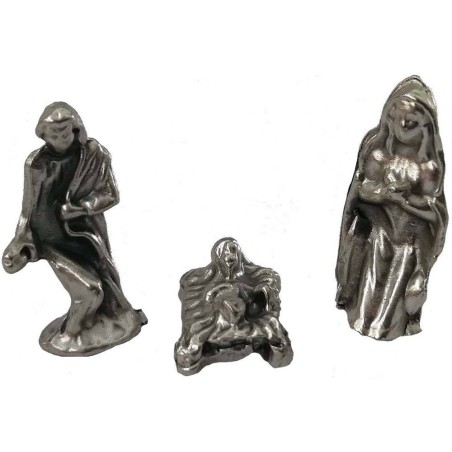 Natividad 1,5 cm en metal 3 figuras