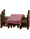 Tavolo in legno cm 7,3x5x3,7 h. con 4 sedie Mondo Presepi