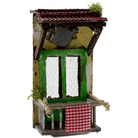 Portafinestra con balcone cm 6,5x6x12,4 h. Mondo Presepi