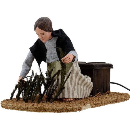 Contadina con falcetto serie 30 cm in movimento Mondo Presepi