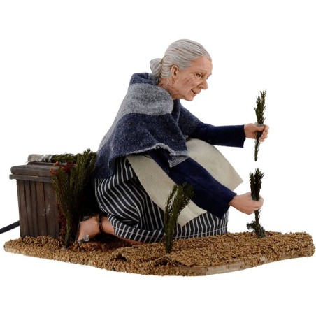 Donna nell'orto in movimento serie 30 cm Mondo Presepi