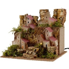 Paisaje iluminado con luces LED de 220 V. cm 22x17x19 h. Mundo