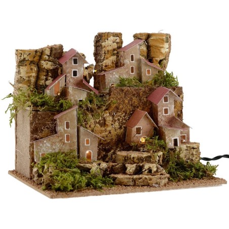 Paisaje iluminado con luces LED de 220 V. cm 22x17x19 h. Mundo