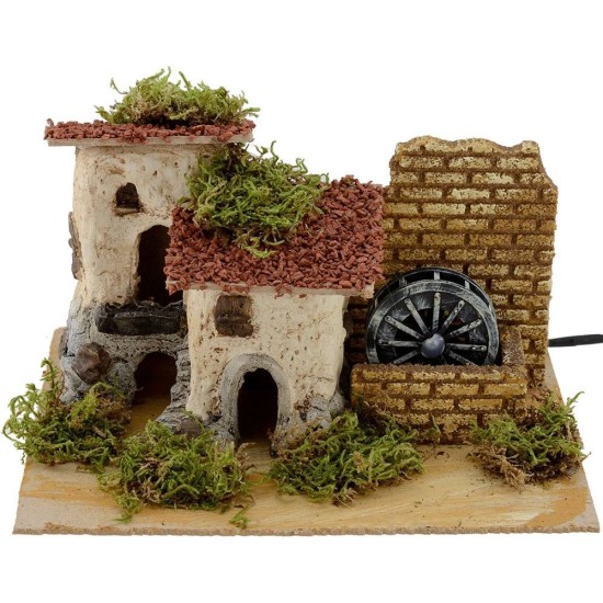 Electric mill with houses cm 25x20x14 h.