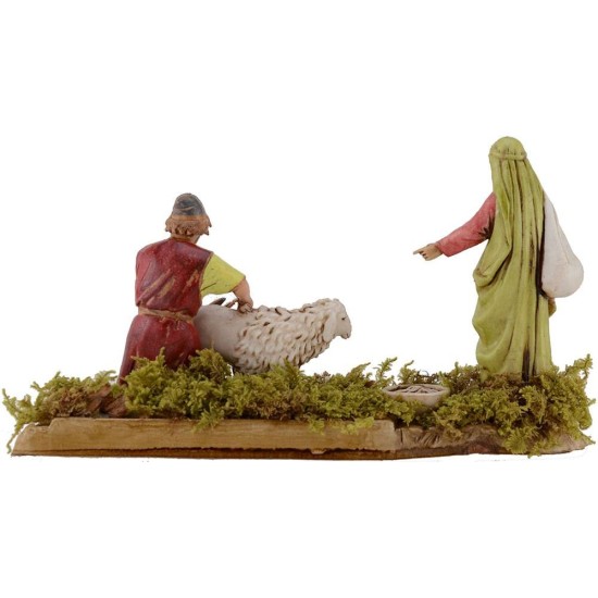 Escena con esquilador serie 10 cm Landi Moranduzzo Mundo Pesebres