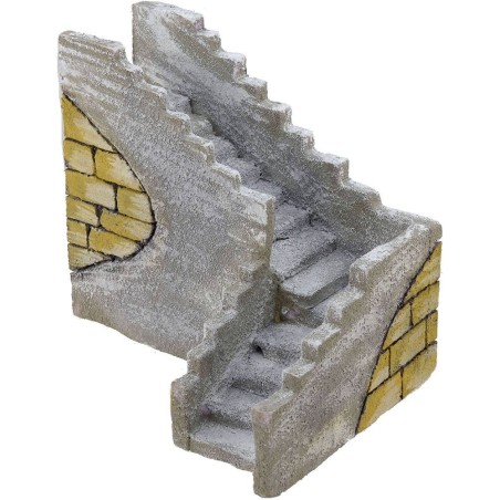 Escalera de esquina izquierda para pesebre de 23x17x14 cm h.