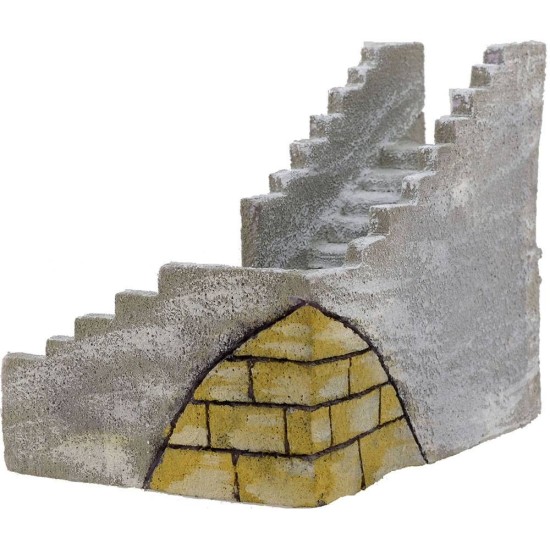 Escalera de esquina izquierda para pesebre de 23x17x14 cm h.