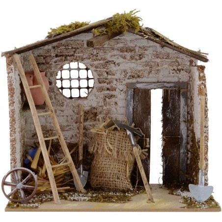 Ripostiglio attrezzi per presepe cm 20x14x18 h. Mondo Presepi