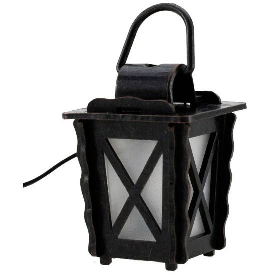 Lanterna in metallo con led luce bianca cm 3x3x4 h. Mondo