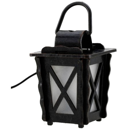 Lanterna in metallo con led luce bianca cm 3x3x4 h. Mondo