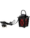 Linterna de metal con luz LED roja de 3x3x4 cm de altura.