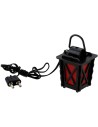 Linterna de metal con luz LED roja de 3x3x4 cm de altura.