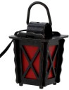 Linterna de metal con luz LED roja de 3x3x4 cm de altura.