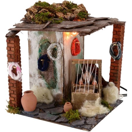 Tejedora de 10 cm en movimiento con luz, 20x18x20 cm de altura. Mundo