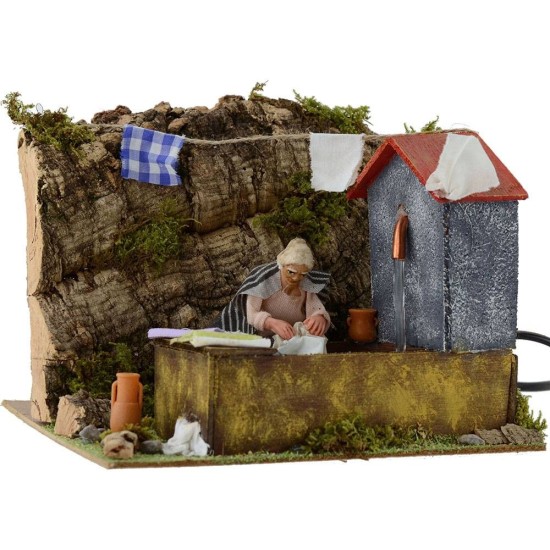 Lavandaia 10 cm in motion with working fountain