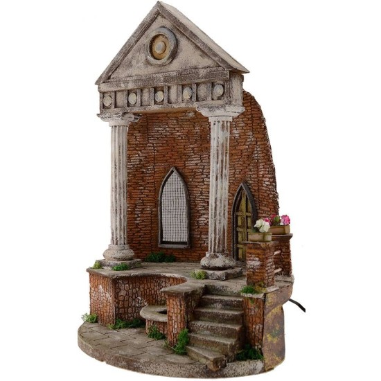 Tempio con fontana funzionante cm 41x30x56 h. Mondo Presepi