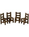 Wooden table cm 5,5x3, 4x2, 5 h. with 4 chairs