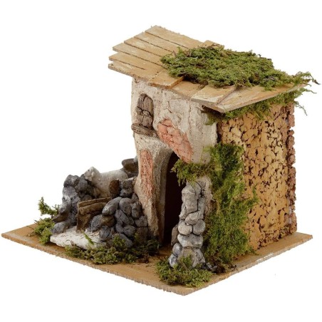 Casa con ovejas cm 23x17x17 h. Mundo Pesebres
